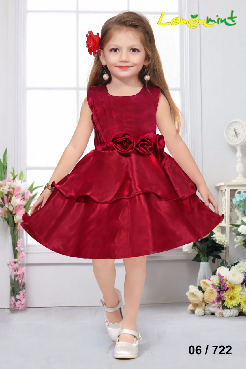 maroon colour frock